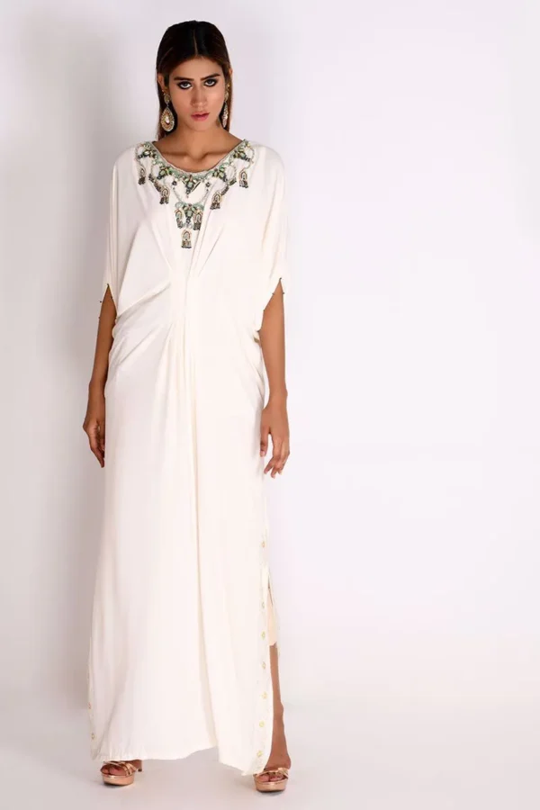 Ivory Georgette Kaftan