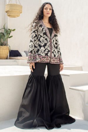 Black Embroidered Khaddi